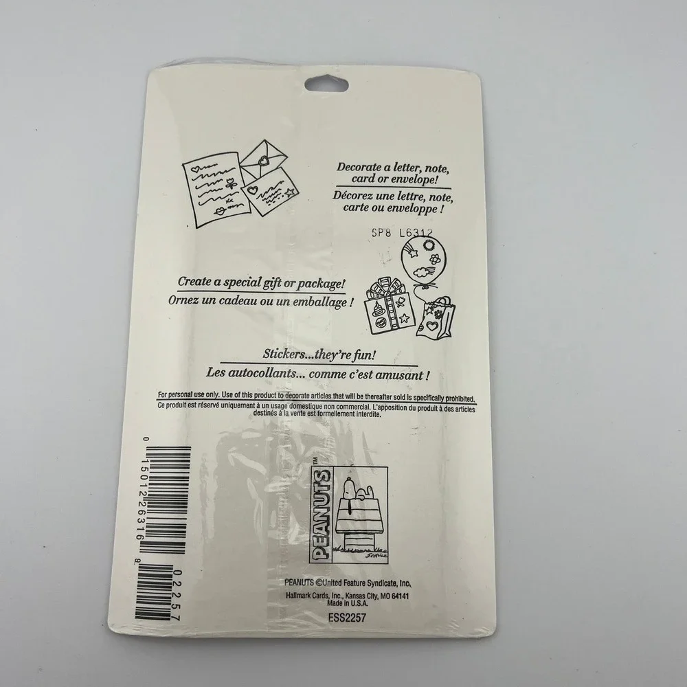 Vintage‎ Hallmark Peanuts Snoopy Easter Stickers 4 Sheets New Sealed